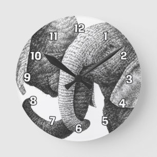 Horloge murale d'éléphants africains