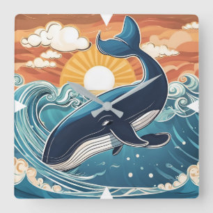 Horloge murale des baleines