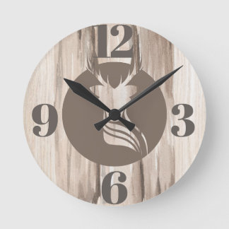 Horloge murale des cerfs, 20,3 cm en acrylique ron