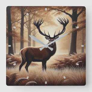 Horloge murale des cerfs d'automne