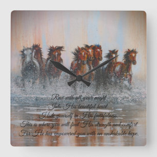 Horloge murale des chevaux