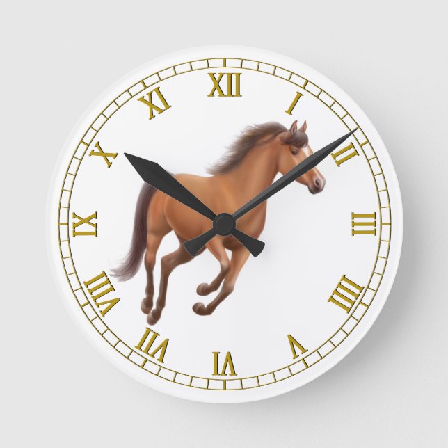 Horloge murale des chevaux de la baie Galloping (Recto)