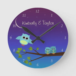 Horloge murale des Chouettes du soir