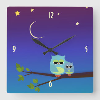 Horloge murale des Chouettes du soir