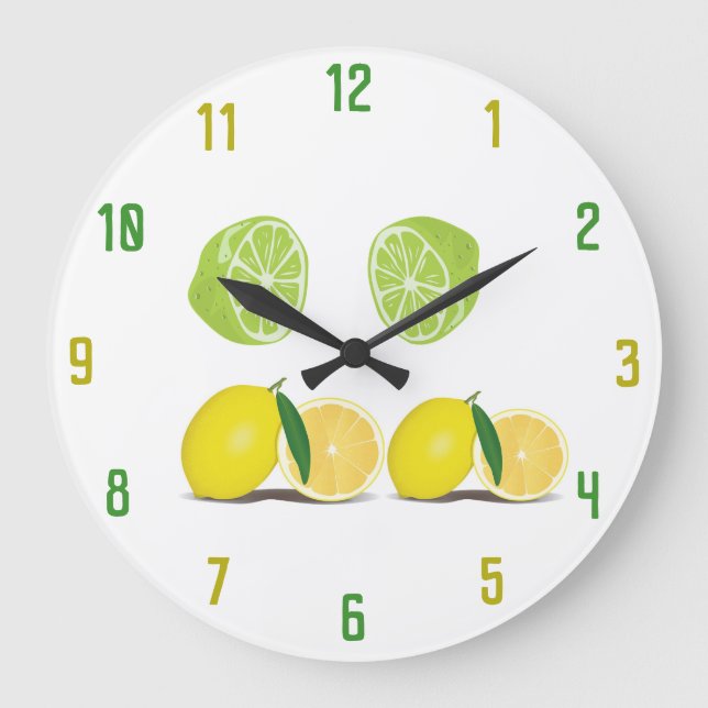 Horloge murale des citrons et des limites (Recto)