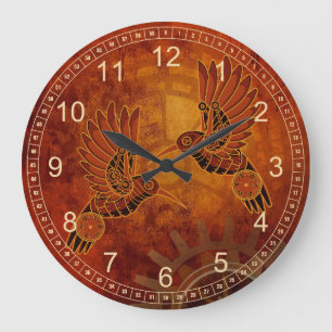 Horloge murale des colibris de rouille