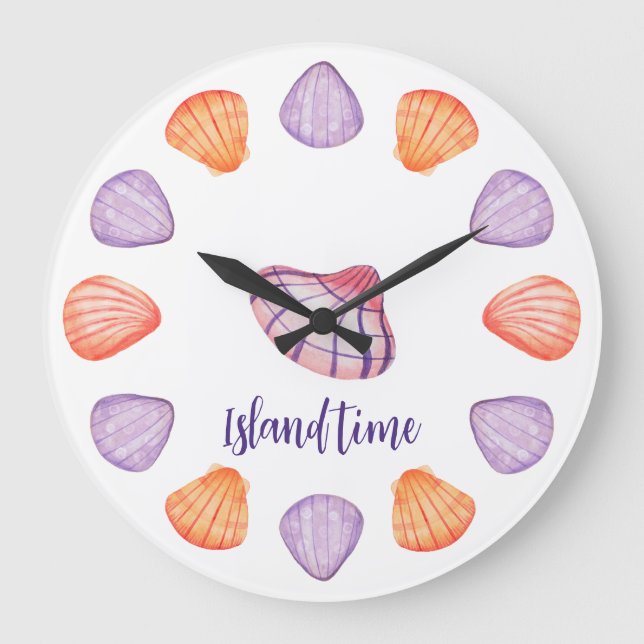 Horloge murale des coquillages aquarelles (Recto)