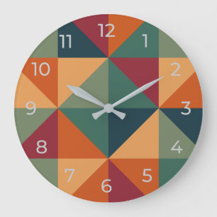 Horloge murale des couleurs géométriques rétro