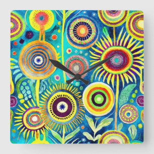 Horloge murale des Dandelions funky