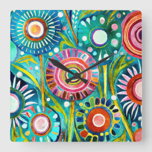 Horloge murale des Dandelions funky