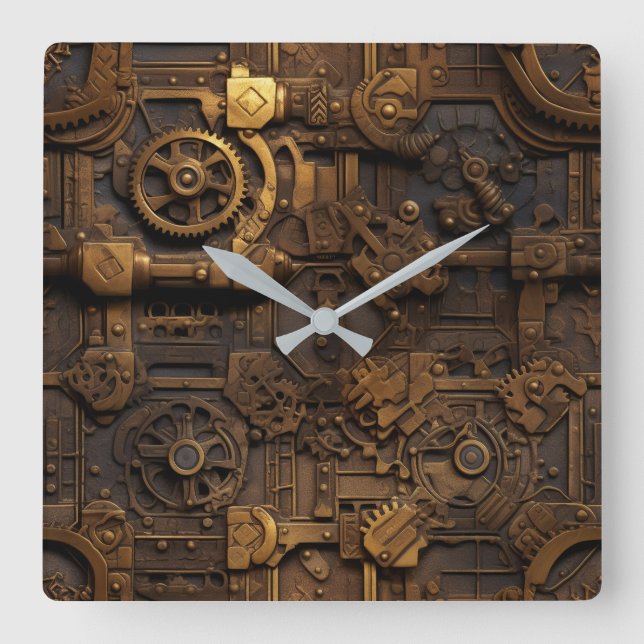 Horloge murale des engrenages Steampunk (Recto)