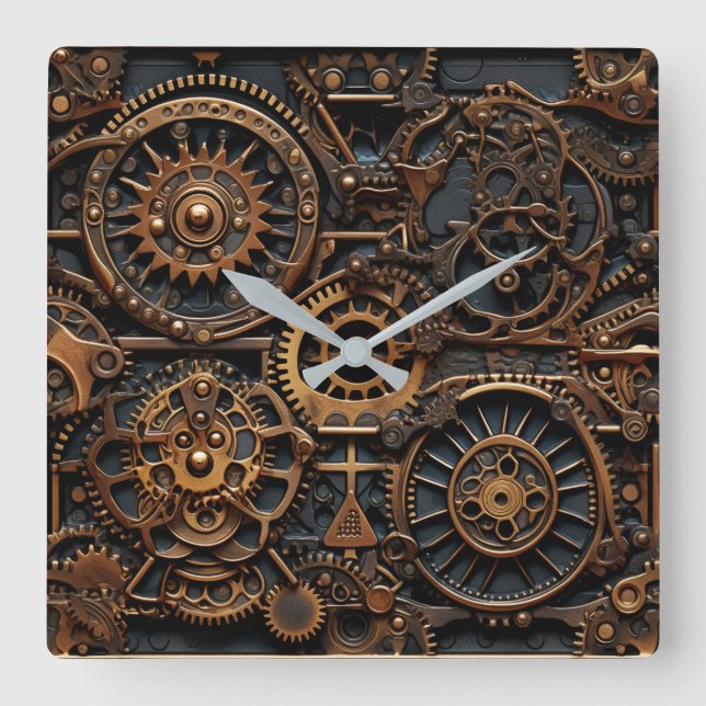 Horloge murale des engrenages Steampunk (Recto)