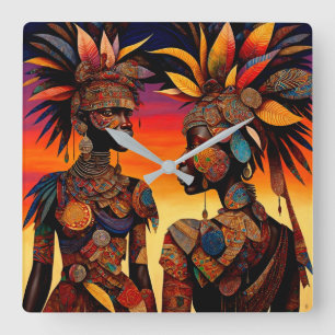 Horloge murale des femmes africaines