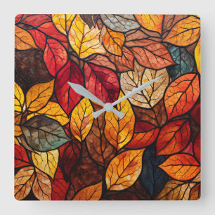 Horloge murale des feuilles d'automne