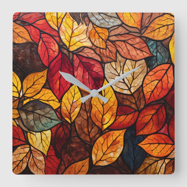 Horloge murale des feuilles d'automne (Recto)