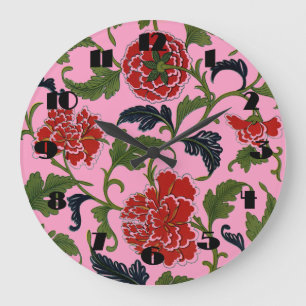 Horloge murale des fleurs chinoises