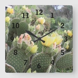 Horloge murale des fleurs de cactus