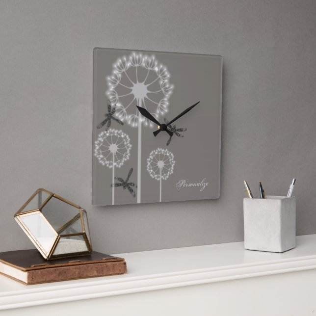 Horloge murale des libellules grises (Bureau)