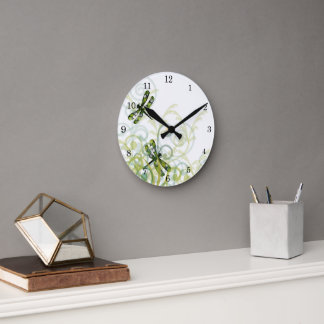 Horloge murale des libellules vertes