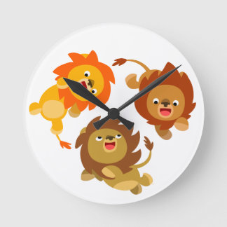 Horloge murale des Lions de caricature impeccable