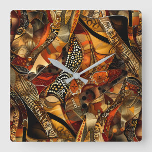 Horloge murale des Motifs tribaux africains