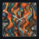 Horloge murale des Motifs tribaux africains<br><div class="desc">horloge murale africaine Tribal Motif</div>