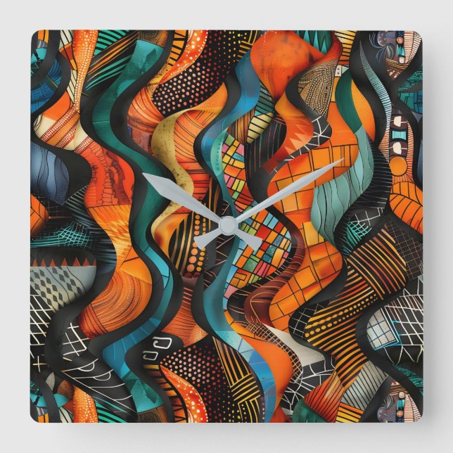 Horloge murale des Motifs tribaux africains (Recto)