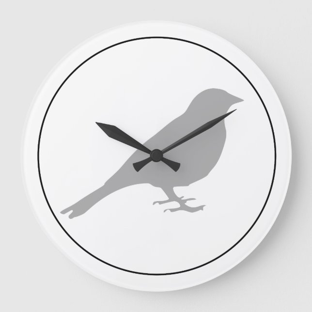 Horloge murale des oiseaux gris (Recto)