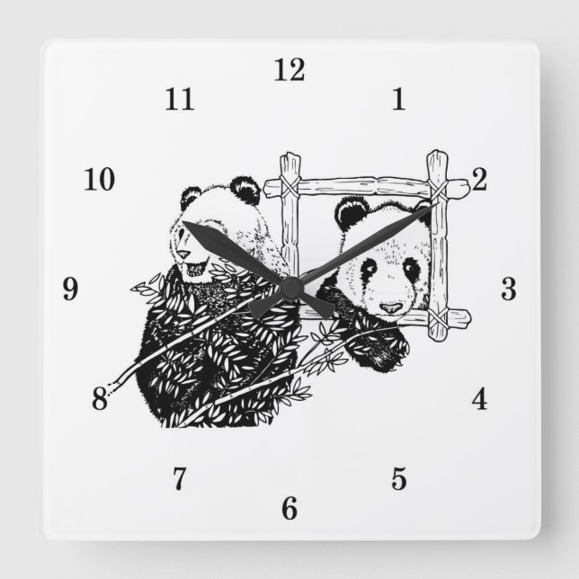 Horloge murale des ours de Panda très Cool (Recto)