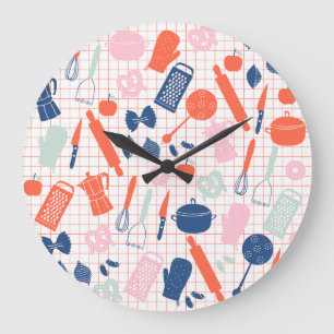 Horloge murale des outils de cuisine
