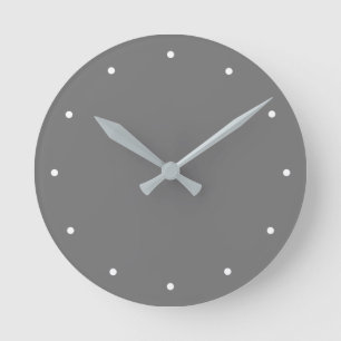 Horloge murale des points blancs du visage gris