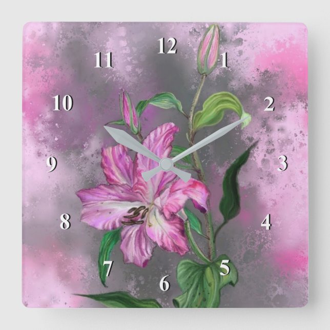 Horloge murale des pylônes roses (Recto)