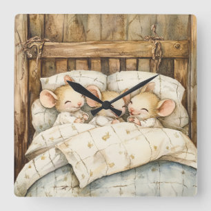 Horloge murale des souris au moment du coucher
