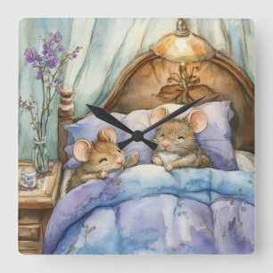 Horloge murale des souris au moment du coucher