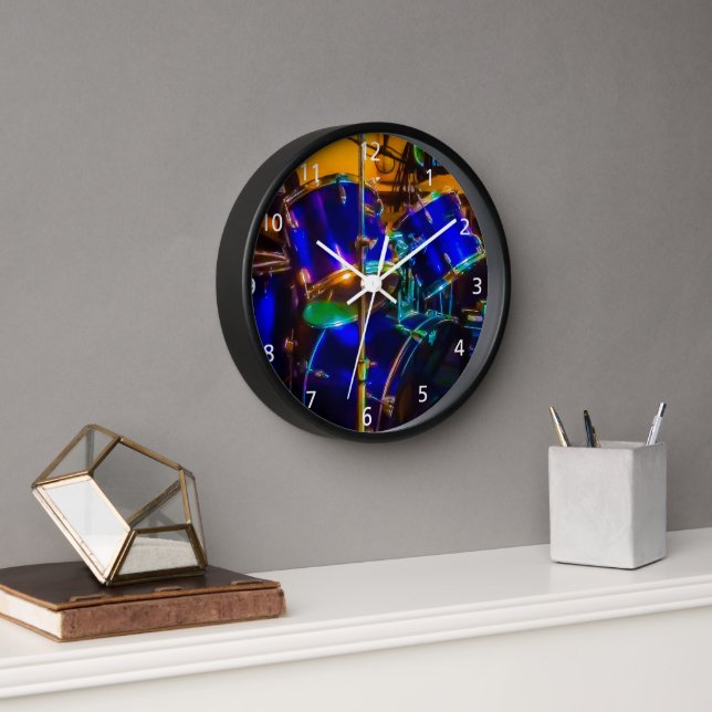 Horloge murale des tambours bleu électrique (Bureau)