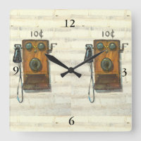 horloge murale des téléphones payants antiques