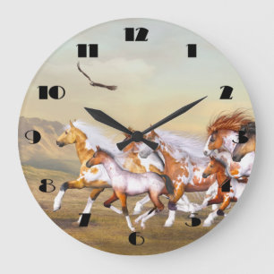 Horloge murale des troupeaux de chevaux sauvages