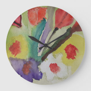 Horloge murale des tulipes Abstraites