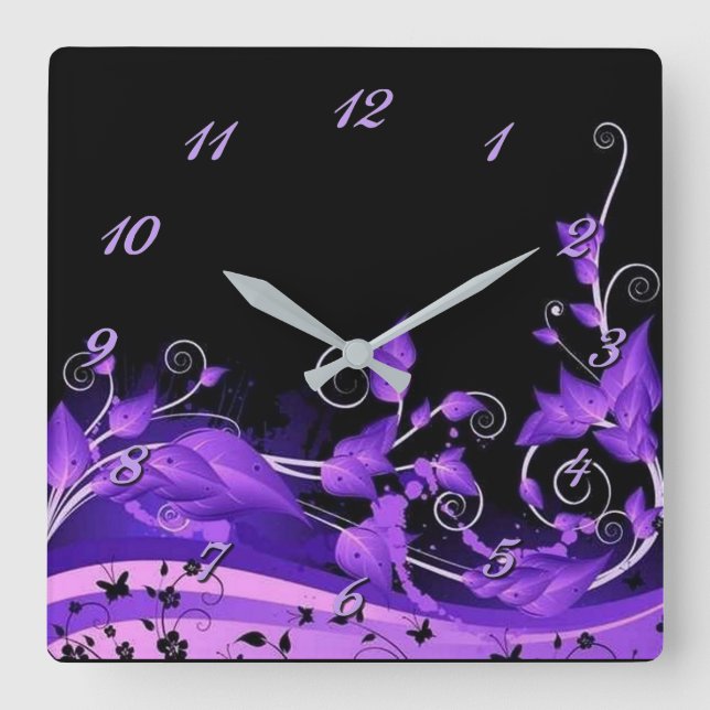Horloge murale des vignes pourpres feuillues (Recto)