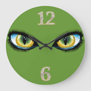 Horloge murale des yeux de chat
