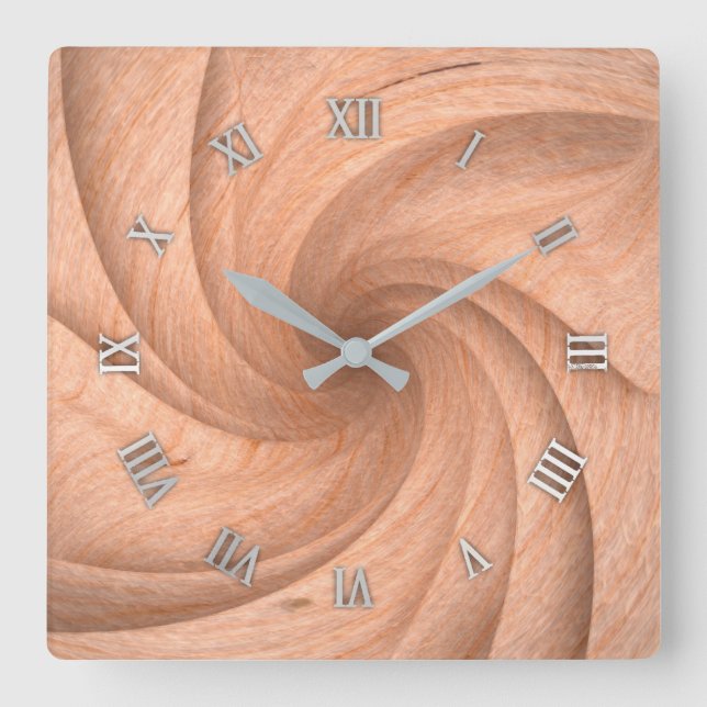 Horloge murale design en bois clair (Recto)