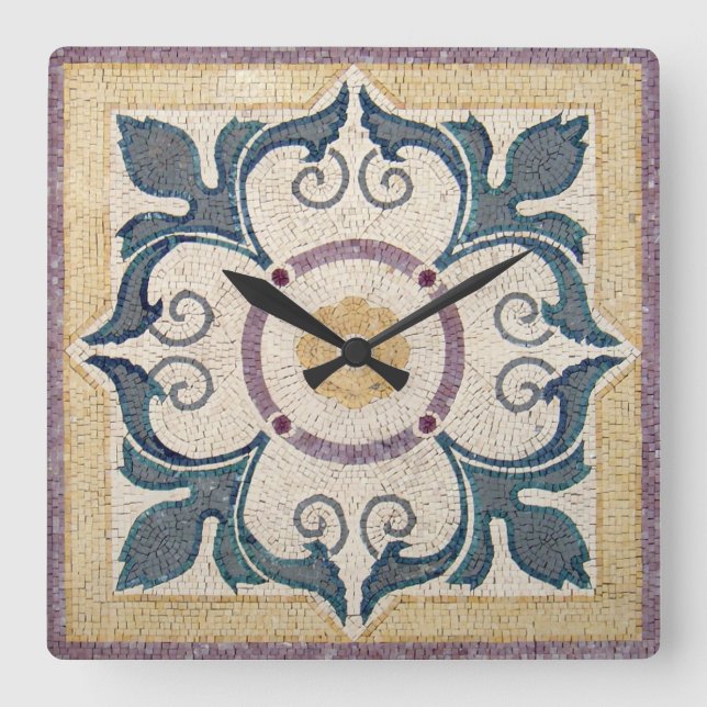 Horloge murale - Design en carreaux carrés (Recto)