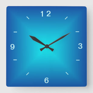Horloge murale design illuminé bleu aqua > Horloge