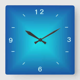 Horloge murale design illuminé bleu aqua > Horloge