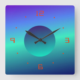 Horloge murale design lune verte bleue éclairée