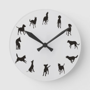 Horloge murale d'horloge de chien heure de chien