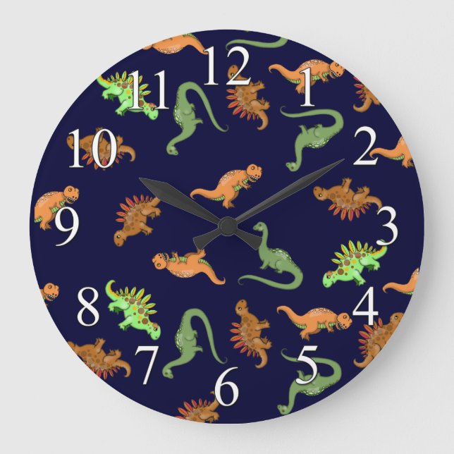 Horloge murale dinosaure pour enfants mignons (Recto)