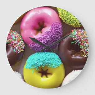 Horloge murale - Donuts multicolores