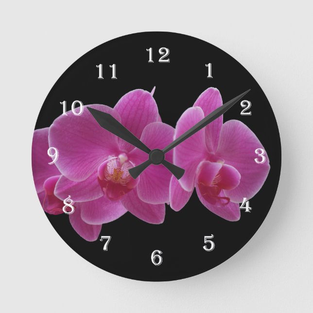 Horloge murale d'orchidée de fleur - floral (Recto)