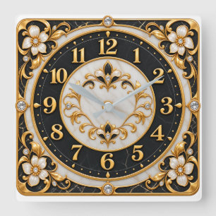 Horloge murale dorée